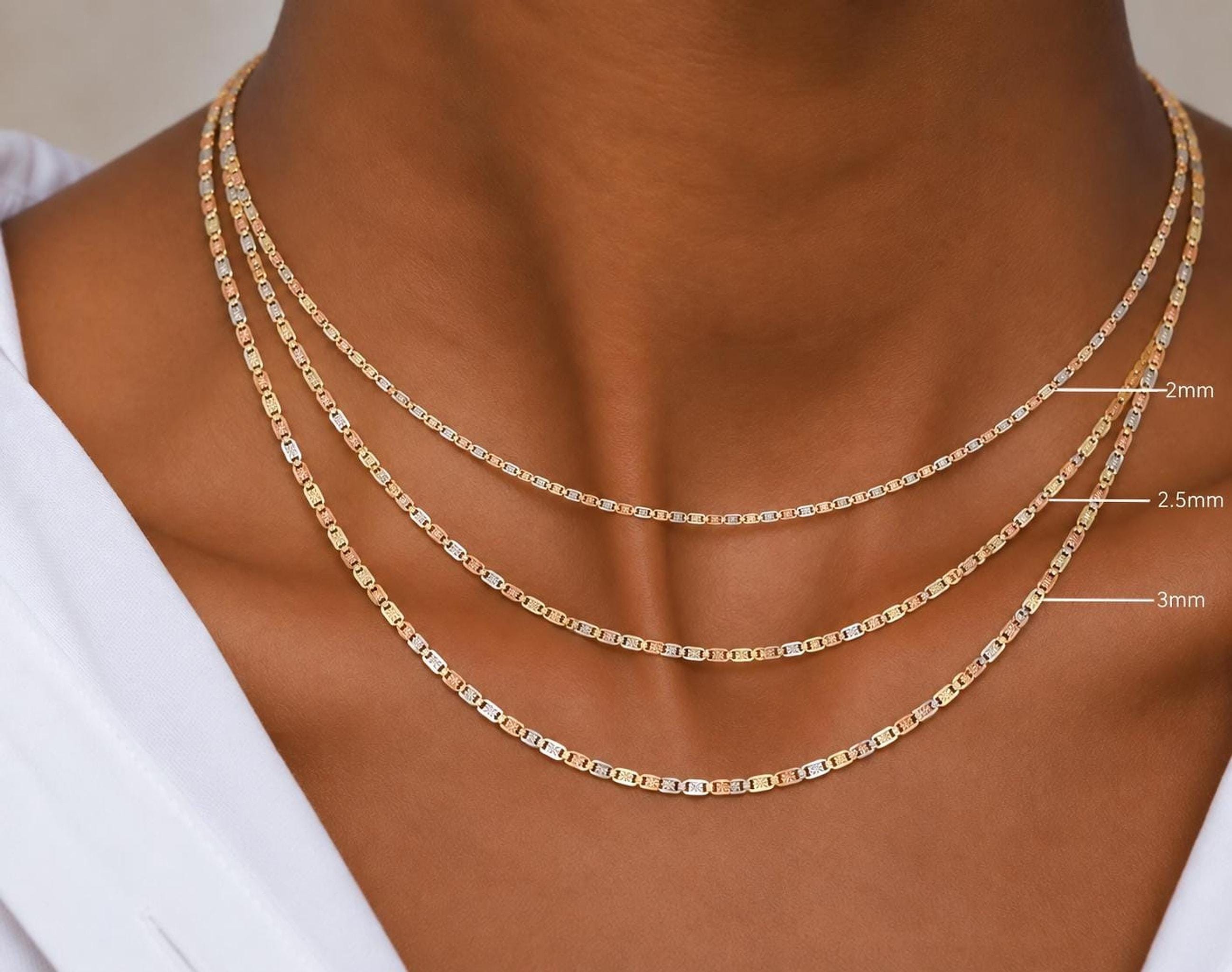 18k Tri Color Valentino Chain - Etsy