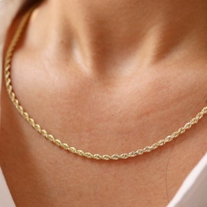 14k Gold Necklace, 14k Gold Chain, Solid Gold Necklace, Solid Gold Chain, Real Gold Necklace, Real Gold Chain