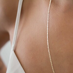 14K Solid Gold Valentino Chain Necklace, Tricolor Gold image 3