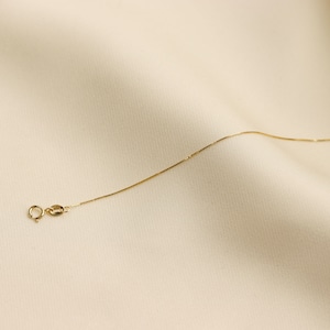 Solid 14K Gold Box Chain Necklace, Delicate Dainty Layered Necklace image 4