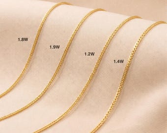 Gold Spiga chain, 14k Gold wheat chain, Wheat chain, 14k Wheat chain, Wheat chain necklace, Mens wheat chain, Wheat necklace
