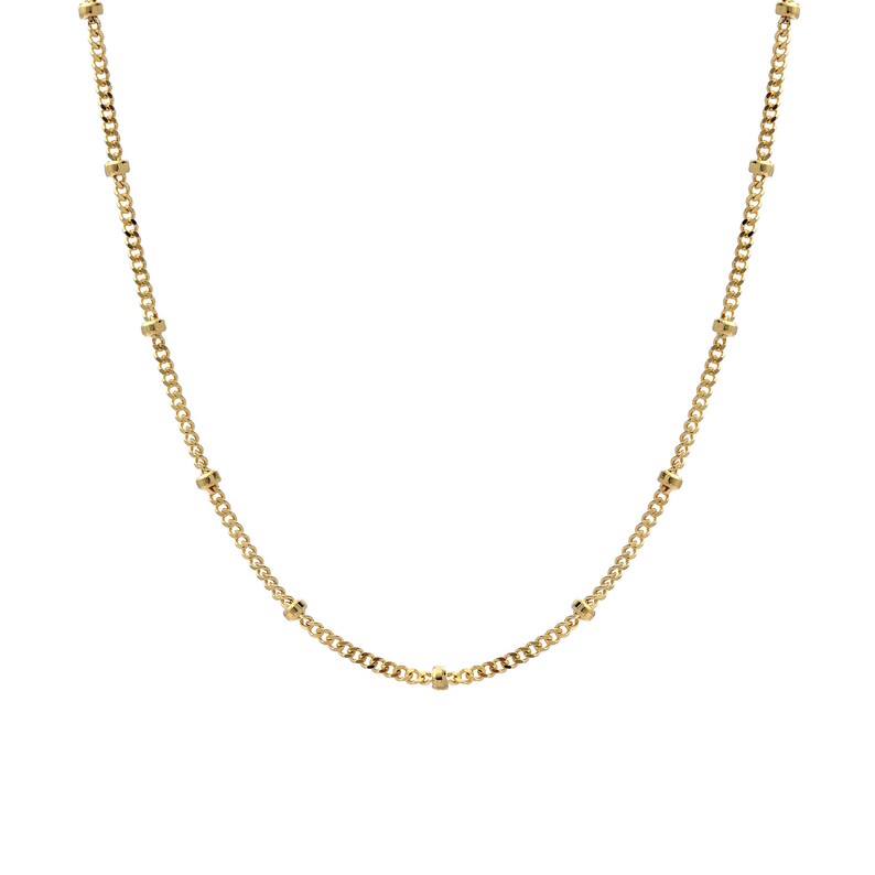 14K Solid Gold Satellite Chain Necklace Beaded Ball Chain Etsy