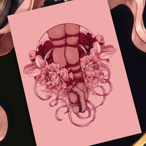 Bound Graces ~ piękny matowy wydruk A4 shibari / bondage