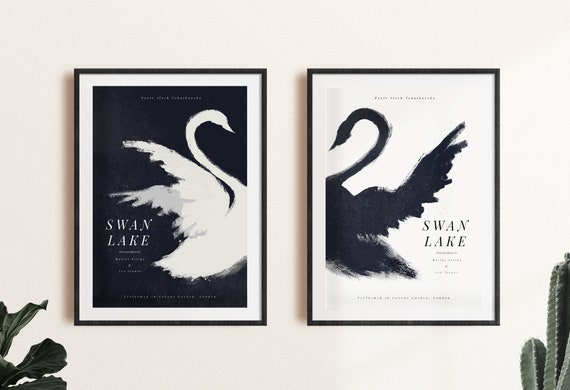 Swan Lake Poster Art Print, White Swan Version. Beautiful Matte A3