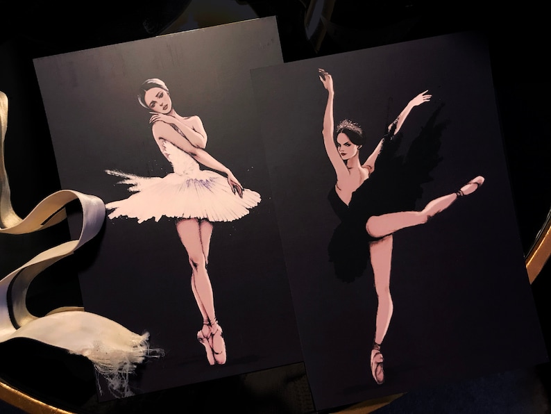 Odile / Black Swan, Swan Lake. Illustrated A5 Ballet Art Print - Etsy