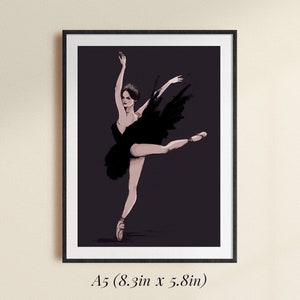 Odile / Black Swan, Swan Lake. Illustrated A5 Ballet Art Print - Etsy