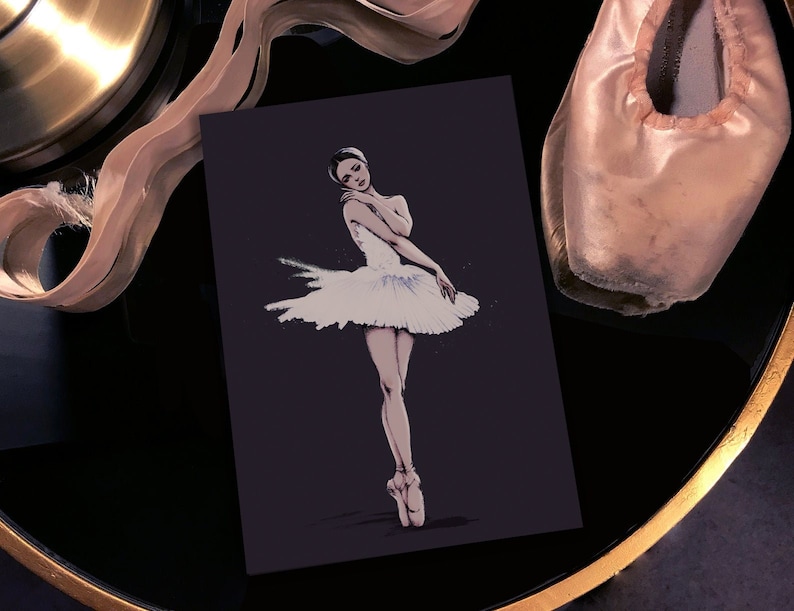 Odette / White Swan, Swan Lake. Illustrated A5 Ballet Art Print - Etsy