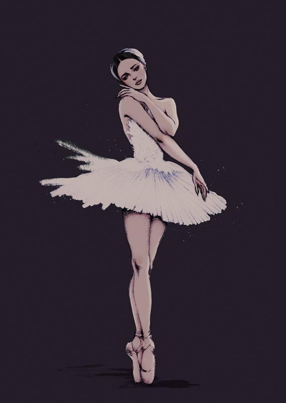 Odette / White Swan, Swan Lake. Illustrated A5 Ballet Art Print - Etsy