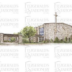 St. Benedict&#39;s Watercolor, Lake Geneva Wedding Invitation