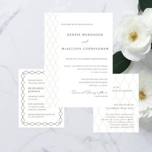 Café Brauer Chicago, Illinois | Convite de casamento Café Brauer | Convite de casamento Chicago | Convite de casamento Honeycomb | Conjunto de 3 peças