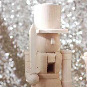 Sale 8" WOOD NUTCRACKER Unfinished Diy Painting Wooden Christmas Holiday Decor Mantle Decoration Small Nutcracker Guard Soldier Nut Crackers