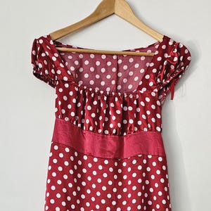 Vintage 2000s Red and White Polka Dot Dress Retro Pinup Style Vintage Style Cottagecore Coquette Flirty Feminine Summer Dress 50s inspired
