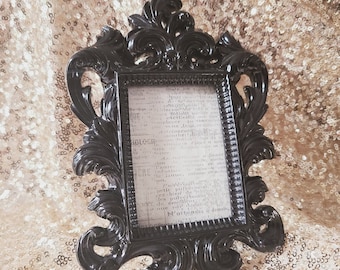 Sale Vintage Style BLACK BAROQUE FRAME Picture Frame Photo Frame Gatsby Ornate Small Frame Gift Gothic Classic Victorian Vintage Style