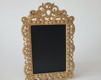 Sale Vintage Style GOLD BAROQUE FRAME Small Picture Frame Photo Gatsby Ornate Mini Gift Shabby Chic Glam Classic Victorian Table Number Sign