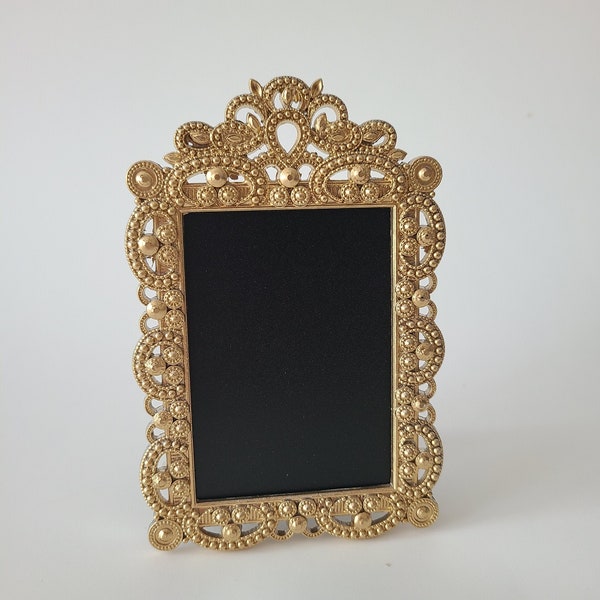 Sale Vintage Style GOLD BAROQUE FRAME Small Picture Frame Photo Gatsby Ornate Mini Gift Shabby Chic Glam Classic Victorian Table Number Sign