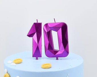 Sale GAMER NUMBER Candle Gaming Birthday Cake Candles 1 2 3 4 5 6 7 8 9 0 Video Game Avatar Party Purple Diamond Candle Large 10th Birthday