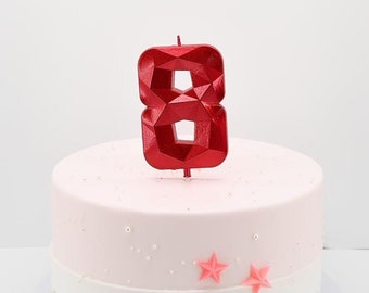 Sale GAMER NUMBER Candle Gaming Birthday Cake Candles 1 2 3 4 5 6 7 8 9 0 Video Game Avatar Party Red Diamond Candle Large 8th Birthday