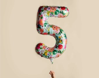 FLORAL NUMBER BALLOON Bohemian Flower Birthday Decor Gift Birthday Unique Decorations Birthday Balloons Party Decorations Anniversary Decor