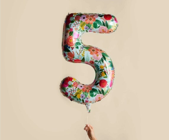 Floral Number 5 Balloon Floral Number 5 Balloon