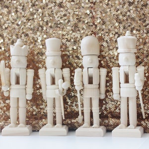 Sale 5 MINI WOODEN NUTCRACKERS Unfinished Diy Painting Wood - Christmas Holiday Decor Mantle Decoration Nutcracker Traditional Drummer Guard