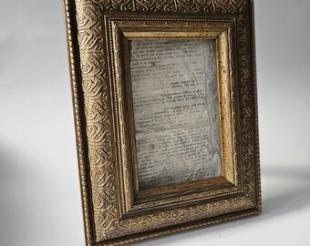 【返品送料無料】 Sale Vintage Style DISTRESSED GOLD BAROQUE Frame 4x6 Picture 絵画