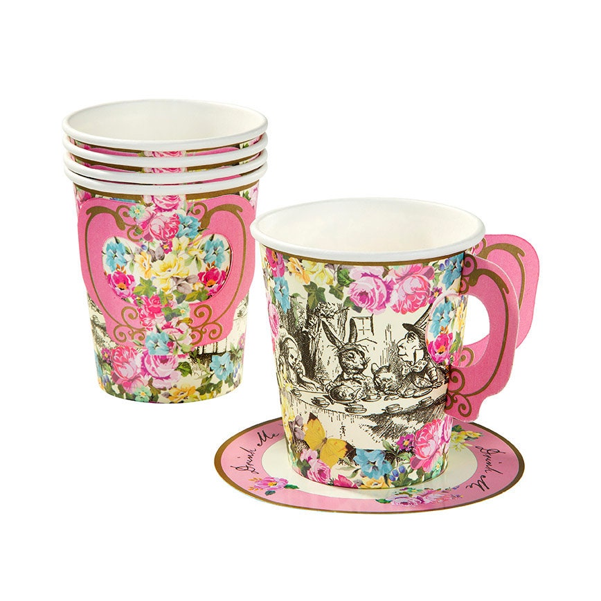 Tea Party Cups
 12 FLORAL TEA CUPS Saucers Set Tea Party Cups Drinking Glasses Etsy