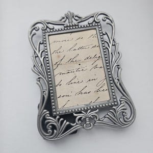 Sale Vintage Style SILVER BAROQUE FRAME Small Mini Metal Picture Frame Photo Sign Ornate Frame Gift Romantic Gothic Victorian Shabby Chic