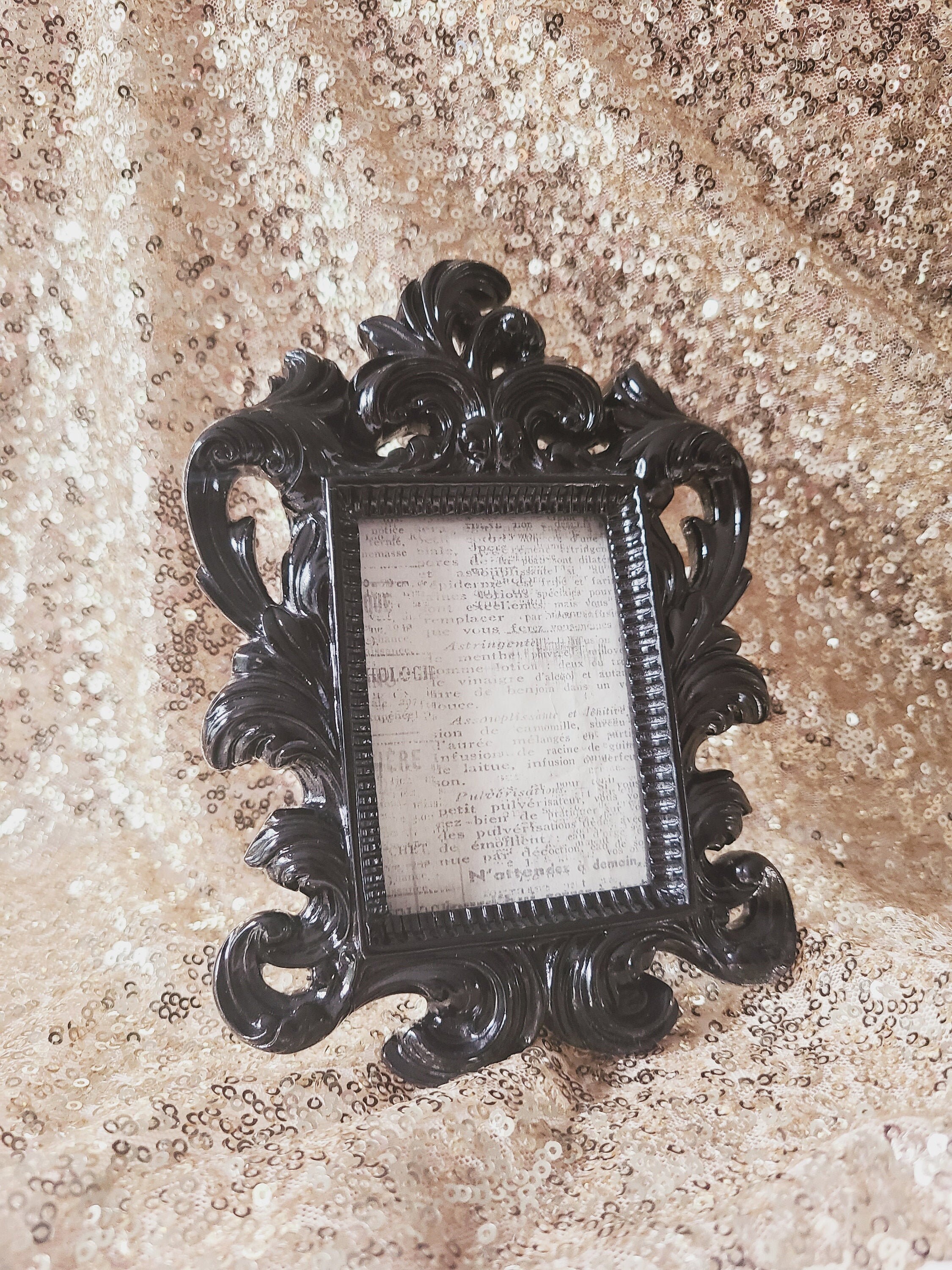 アンティークアート オブジェ 黒いフレーム Sale Vintage Style BLACK BAROQUE FRAME Picture Frame Photo Frame