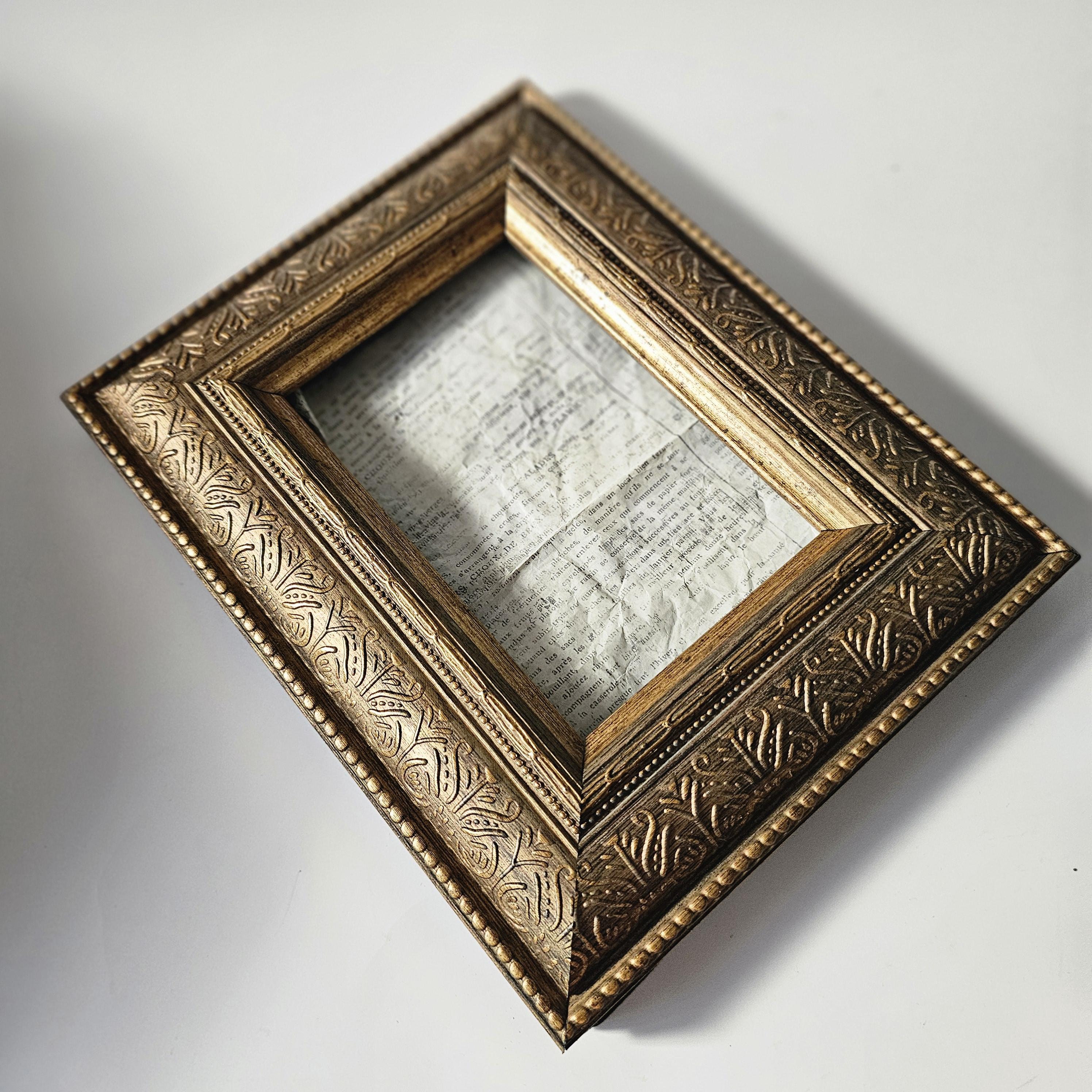 アンティーク　フレーム Sale Vintage Style DISTRESSED GOLD BAROQUE Frame 4x6 Picture