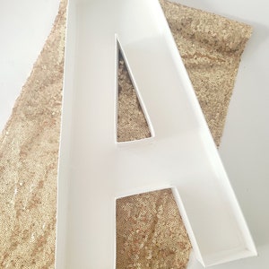 Sale 16" WHITE HOLLOW LETTER Blank Block Style Fillable Letter Charcuterie Board Alphabet Initial Cardboard Floral White Monogram Planter