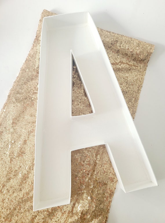 Sale 16 WHITE HOLLOW LETTER Blank Block Style Fillable Letter