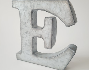 VINTAGE CAST ALUMINUM LETTERS - 6 IN TALL---LETTER "E" 