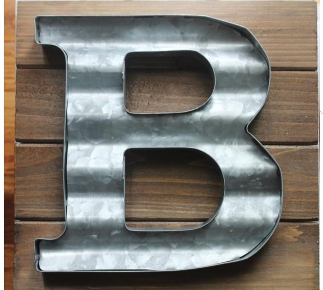 Sale 11 METAL LETTER MONOGRAM Corrugated Metal Letter Galvanized