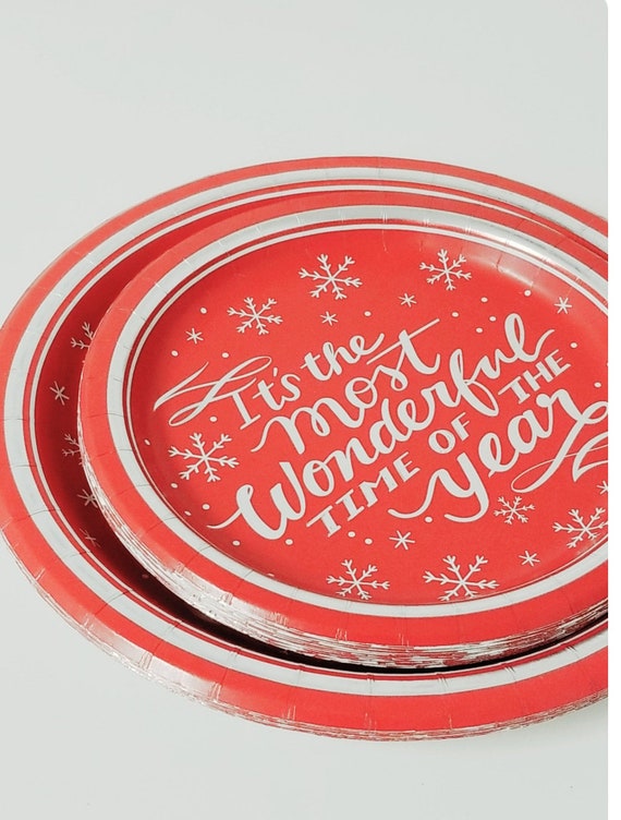 10ct CHRISTMAS DESSERT PLATES Its the Most Wonderful Time of Etsy