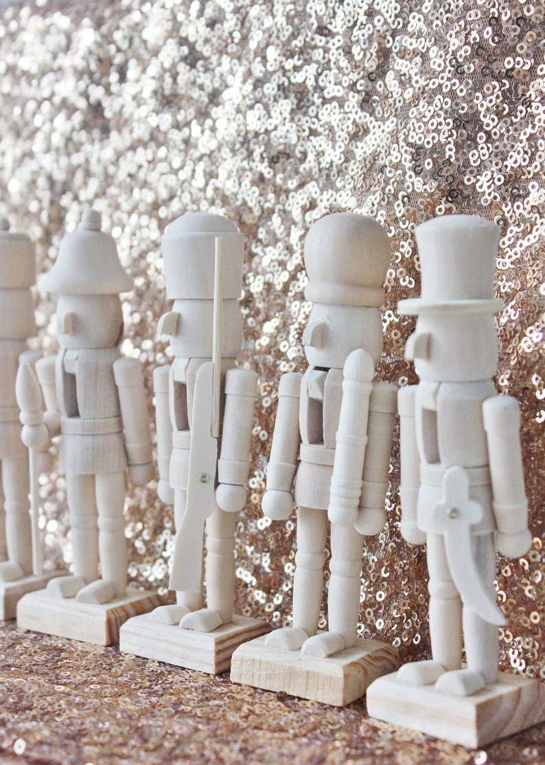 Sale 6 MINI WOODEN NUTCRACKERS Unfinished Diy Painting Wood Etsy