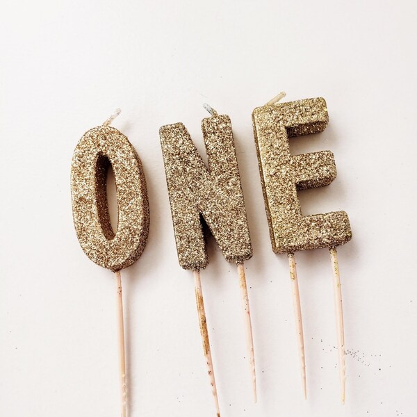Small Gold Number Candle Etsy