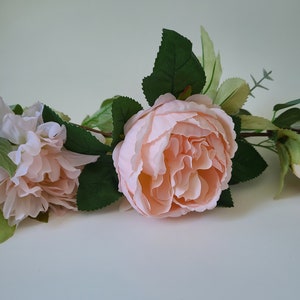 BLUSH PINK GARLAND 6ft Pink Floral Runner Flowers Leaf Garland Vine Greenery Bridal Shower Baby Shower Greenery Decor Flower Garland Banner