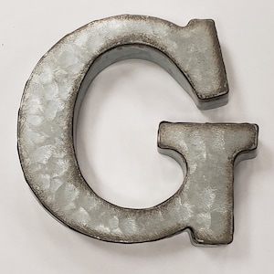 Sale 6&quot; METAL LETTER Rustic Metal - Rustic Alphabet Initial Vintage Style Galvanized Primitive Christmas Home Decor Monogram Hang