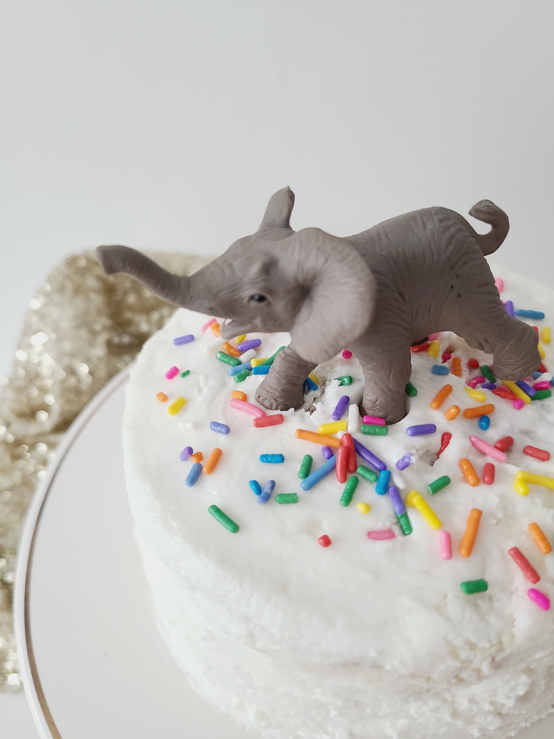 BABY ELEPHANT Cake Topper Glam Chic Whimsical Fairytale Lucky Elephant ...