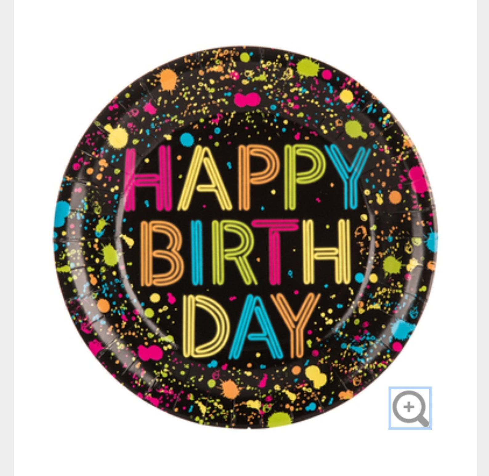 Sale NEON PAPER PLATES 10ct Happy Birthday Glow Dark Party Art Etsy UK