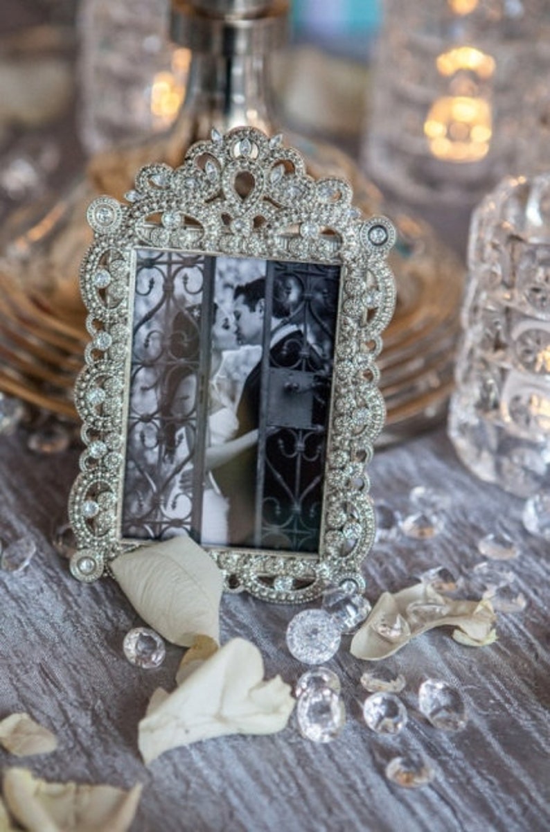 Sale 6ct Vintage Style JEWELED RHINESTONE FRAMES Small Picture Frames ...