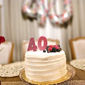 Sale HOT PINK GLITTER Number Candle Cake Candles 1 2 3 4 5 6 7 8 9 0 3rd Birthday 1st Sparkle First Cake Smash Princess Magenta Fuchsia Dark
