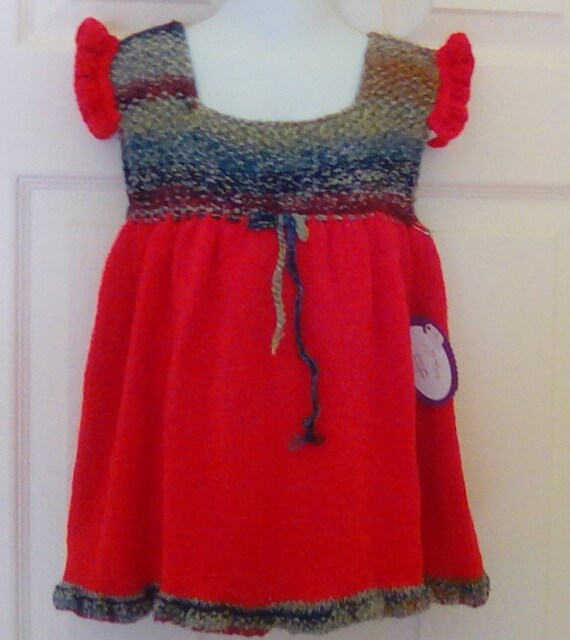 Valentine Red Knit toddler jumper/dress everyday wear Etsy