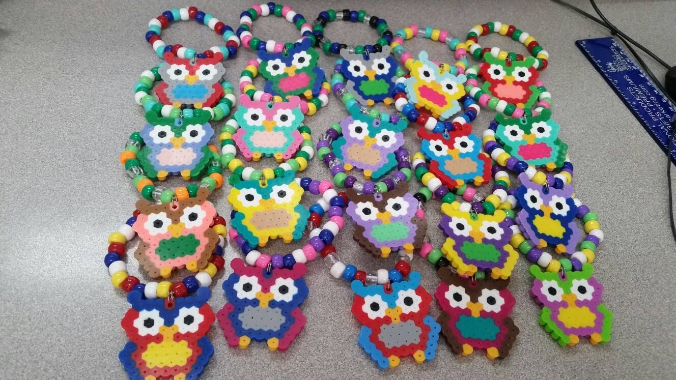 RAVE KANDI 5 Random Perler Bead Bracelets Edm rave edc | Etsy