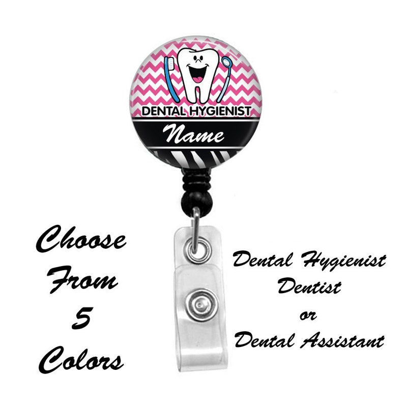 Retractable Badge Reel Personalized Stripes Nurse X-Ray Dental RN Badge Reels