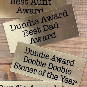Dundie Award plate,Dundie trophy plate,Dundie Award,Dundie trophy,trophy plate,award plate.Replacement Dundie Plate
