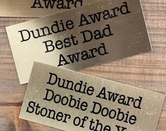 Plaque de prix Dundie, plaque de trophée du Dundie, prix Dundie, trophée Dundie, plaque de trophée, plaque de récompense. Plaque Dundie de remplacement