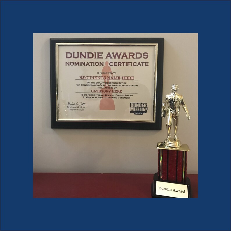 Dundie Certificate PlaqueDundie Award CertificateThe ... Dundie Certificate PlaqueDundie Award CertificateThe ...