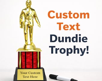 Custom Dundie Award – Personalized Office Trophy – Funny Employee Award, Best Boss Gift, Corporate Party or Themed Event