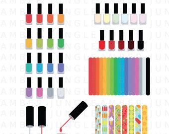 Clipart de esmalte - download instantâneo! Moda cosméticos digital clip art gráficos manicure imagem spa beleza planejador adesivos scrapbooking